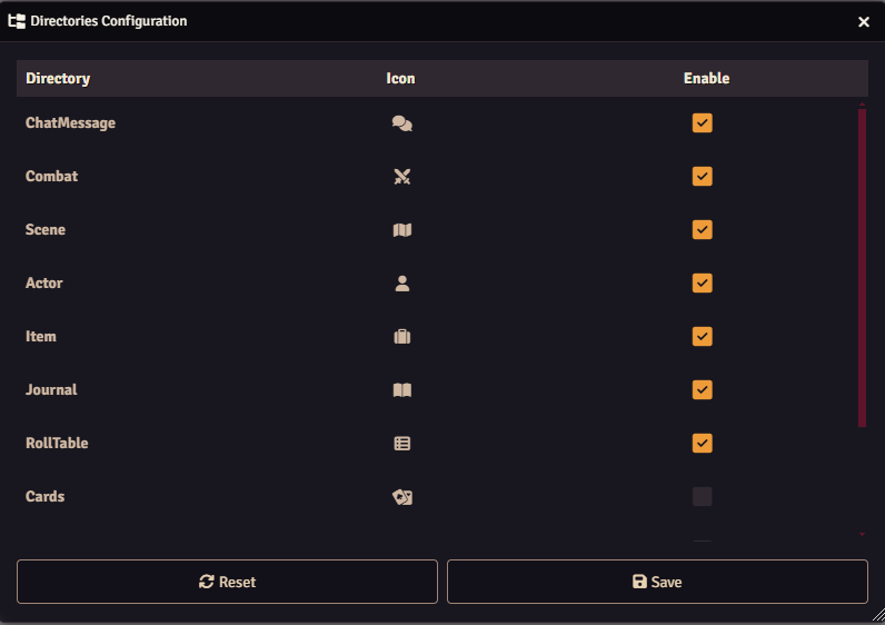 Directories Config